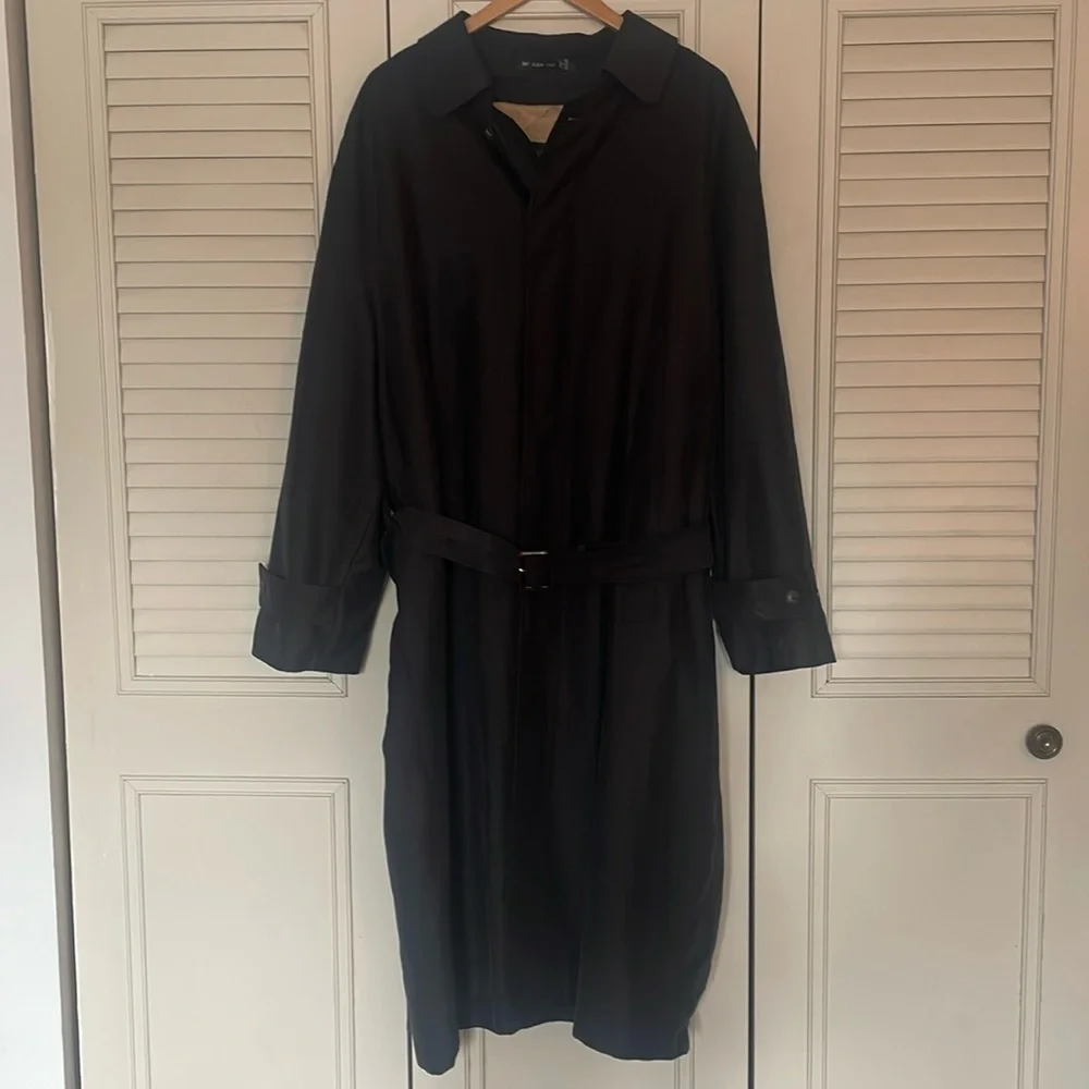 Lauren Ralph Lauren Men’s‎ Black Long Lined Trench Coat Size 46R